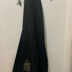 The Scotch House 100% Wool Lambswool black Scarf 12”x72” vintage